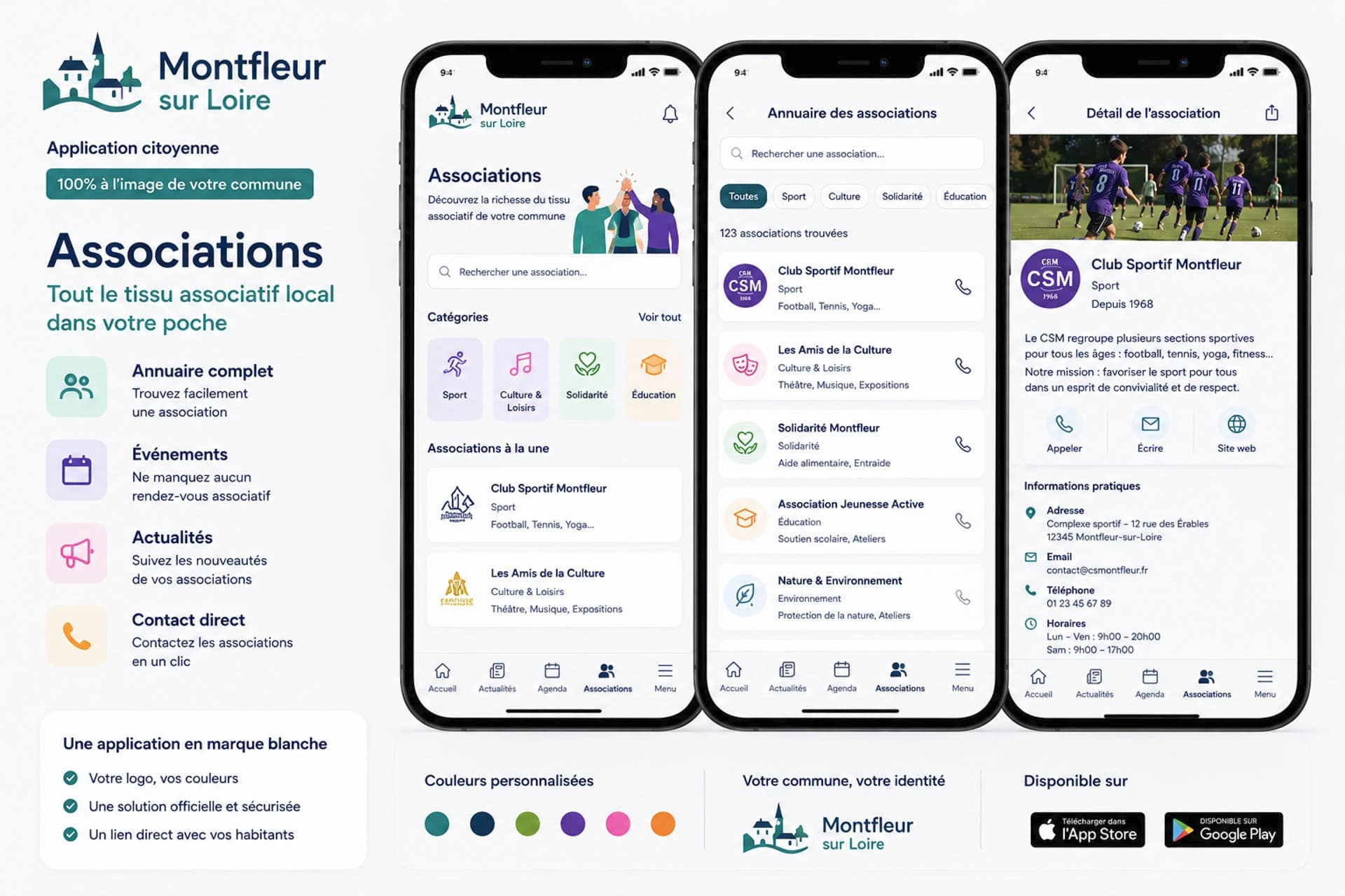 Vitrine associative dans l’application officielle